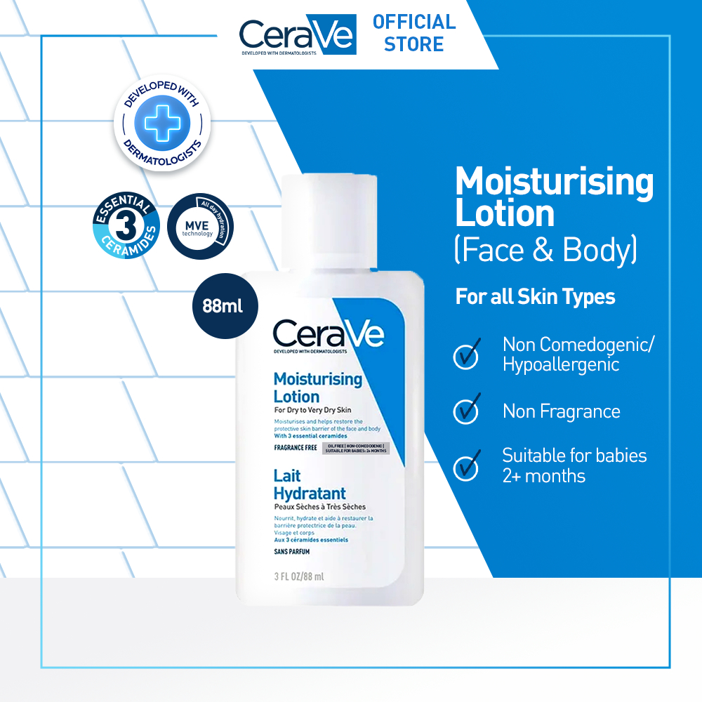 CeraVe Daily Moisturising Lotion 88 ml � Skin Barrier Repair Moisturizer with Ceramide for Dry to Ve
