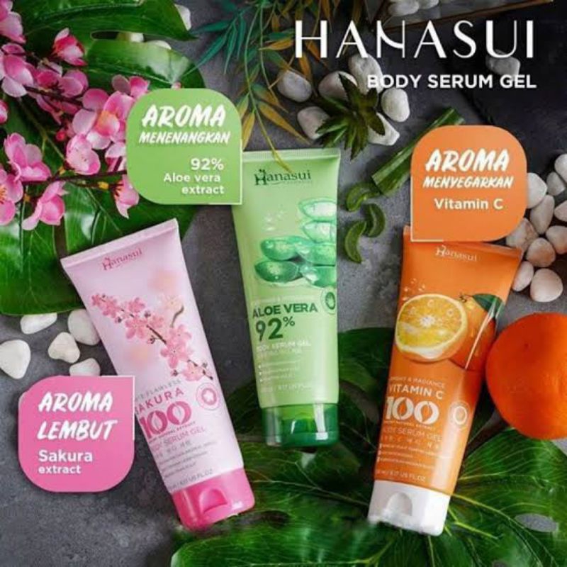 HANASUI BODY SERUM VITAMIIN C BODY SERUM GEL HANASUI BODY SERUM ALOE VERA HANASUI BODY SERUM SAKURA 