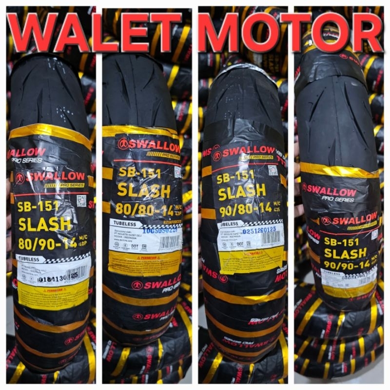 BAN SOFT COMPOUND SWALLOW SLASH RING 14 BAN MOTOR STANDAR MATIC RACING TERMURAH MIO LEXI VARIO BEAT