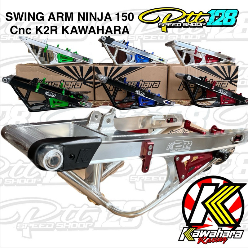 SWING ARM NINJA RR ALUMUNIUM MONTING ATAS K2R KAWAHARA RACING LENGAN AYUN CNC KRR TANPA KARET ARM
