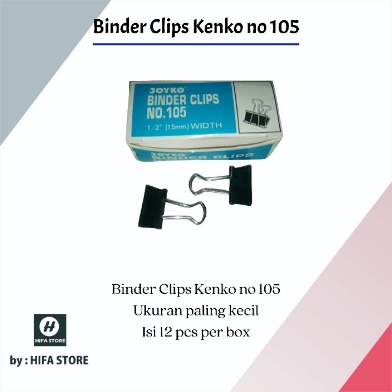 

Binder Clip Klip Penjepit Kertas Kenko no 105