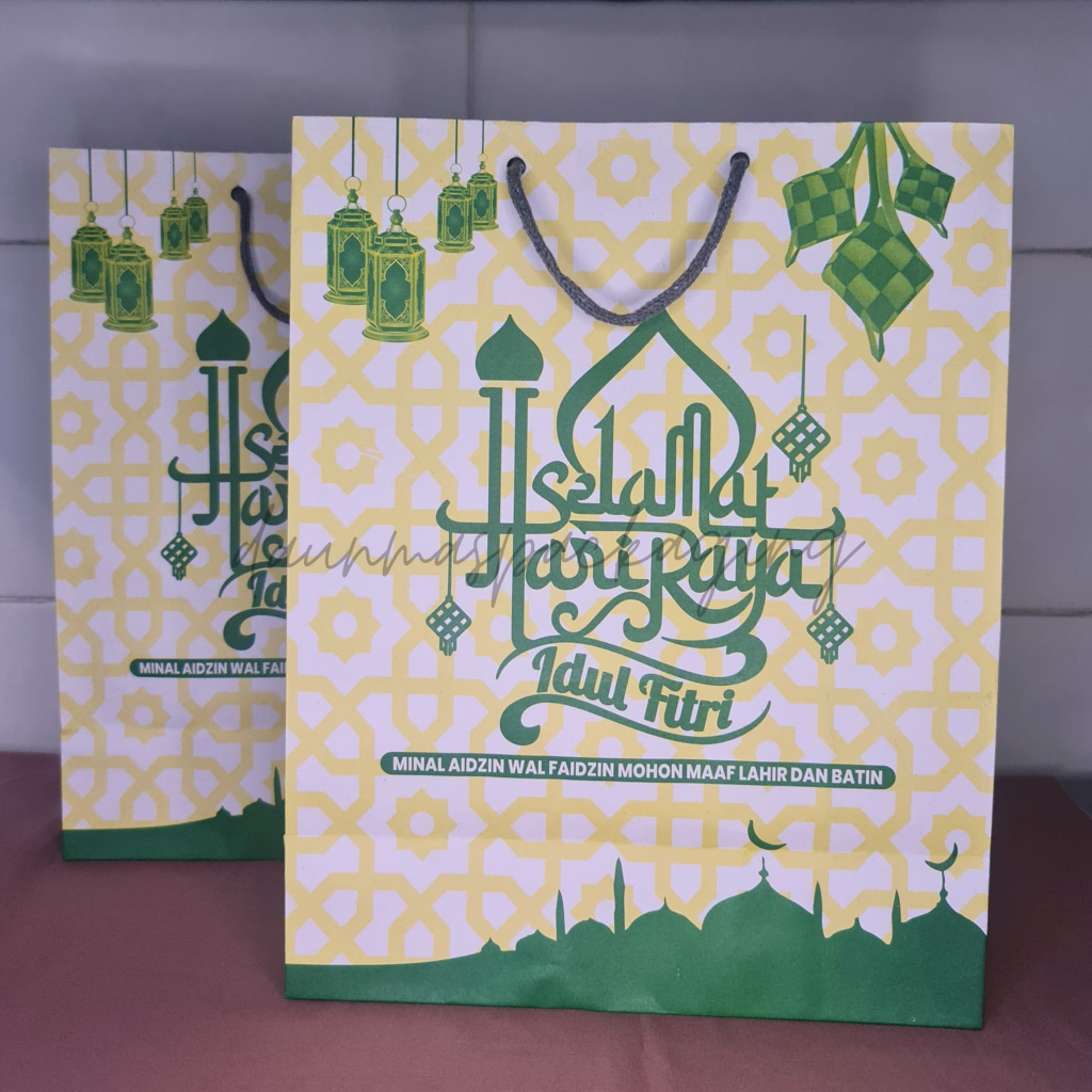 

Paper Bag Selamat Idul Fitri Tas Kertas Lebaran Selamat Hari Raya 1lusin [12pcs]