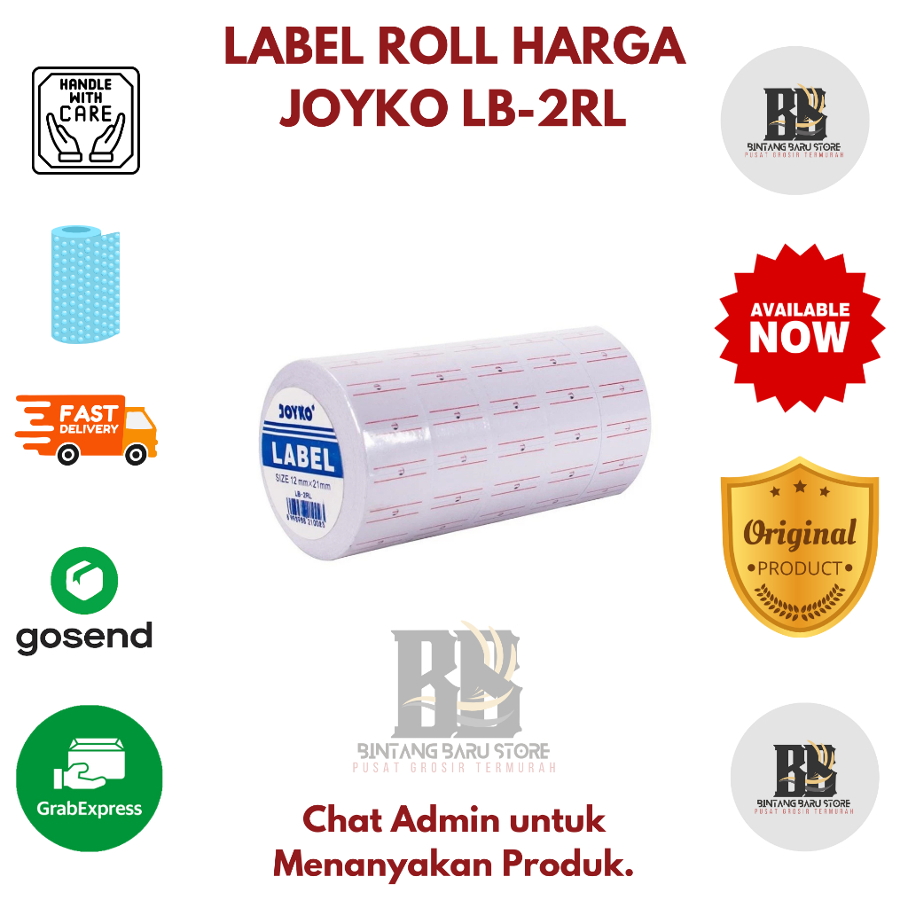 

JOYKO - LABEL HARGA / PRICE LABEL - 1 PAX ISI 10 ROLL - LB-2RL