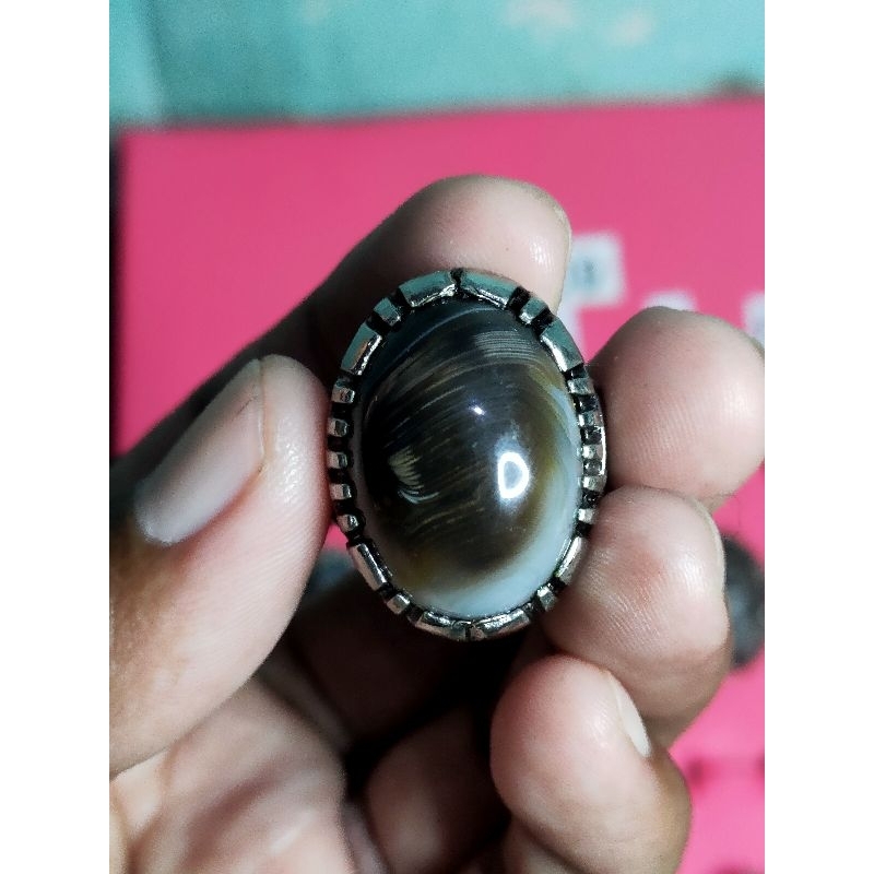 batu akik Yaman motif bulu ayam