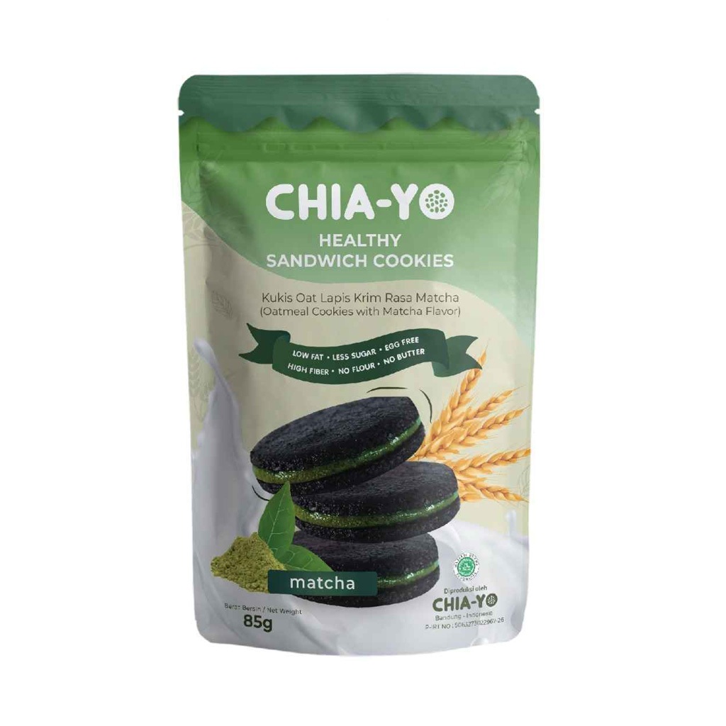 

Chia Yo Sandwich Cookies Matcha / Cemilan Sehat 85 Gr