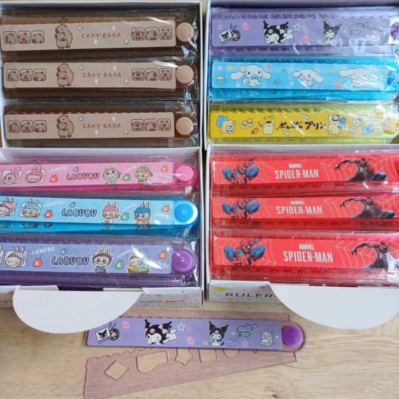 

Penggaris lipat 30cm kecil 2819C4 Sanrio Capybara Spiderman Labubu Cinnamoroll kuromi pompompurin