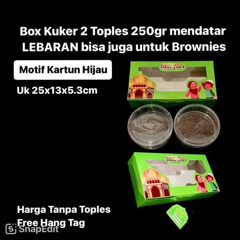 

Box Kuker 2 Toples 250gr mendatar LEBARAN bisa juga untuk Brownies