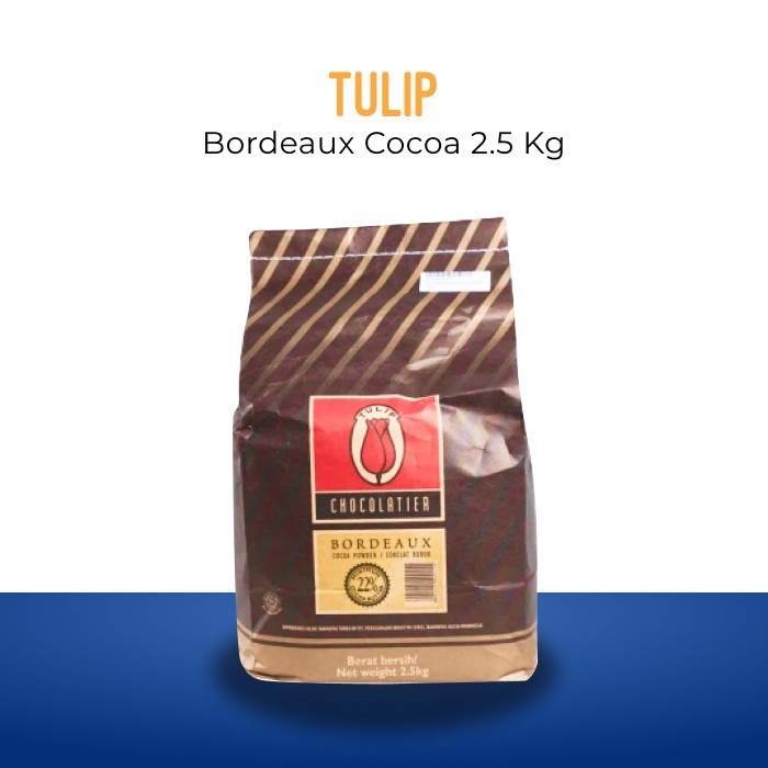 

TULIP BOURDEUX COKLAT BUBUK KEMASAN 2.5KG X 1,CAMPURAN ADONAN, TOPPING DLL/INSTANT KURIR