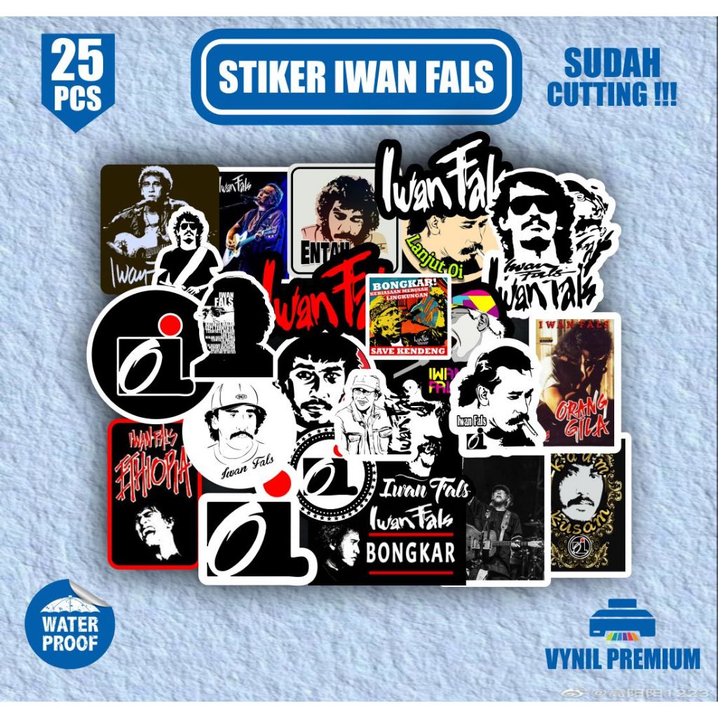 

Stiker Aesthetic IWAN FALS 25PCS Bahan Vinyl Waterproof Pack Sticker Dekorasi Laptop Buku Jurnal Koper Casing Phone Helm Motor