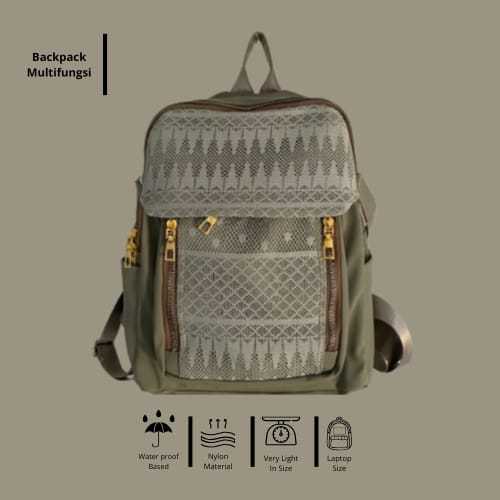 TAS ORIGINAL - TAS RANSEL WANITA NYLON ANTI AIR - TAS RANSEL LAPTOP ORIGINAL