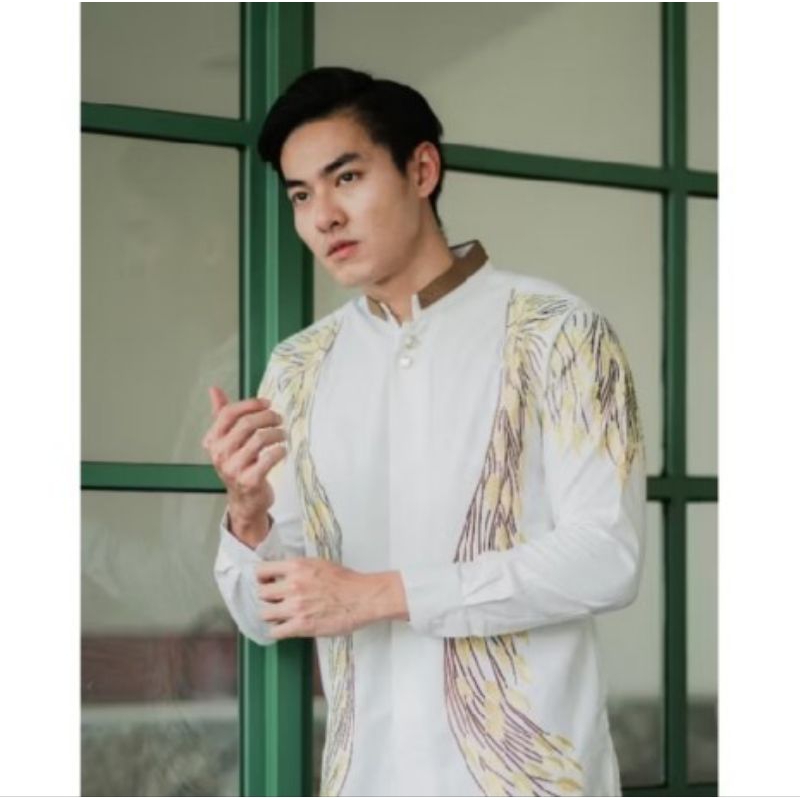 Kemeja Bordir Pria NUC.ID Gatotkaca 02 (Putih)
