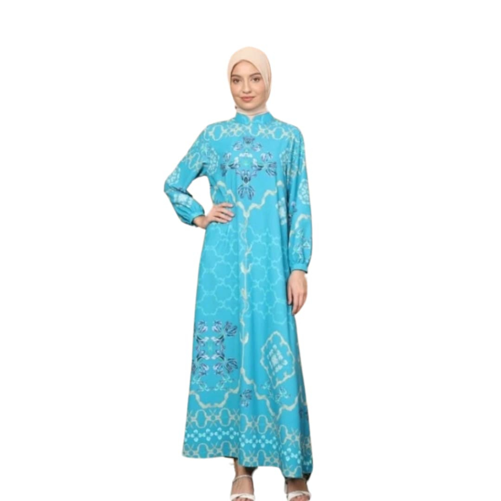 Habiba Dress Gamis Muslimah Motif Dress Wanita