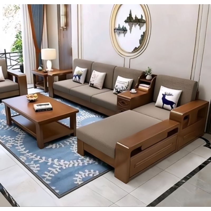 set kursi tamu sudut jati modern minimalis kursi tamu sofa jati minimalis kursi tamu sudut jati