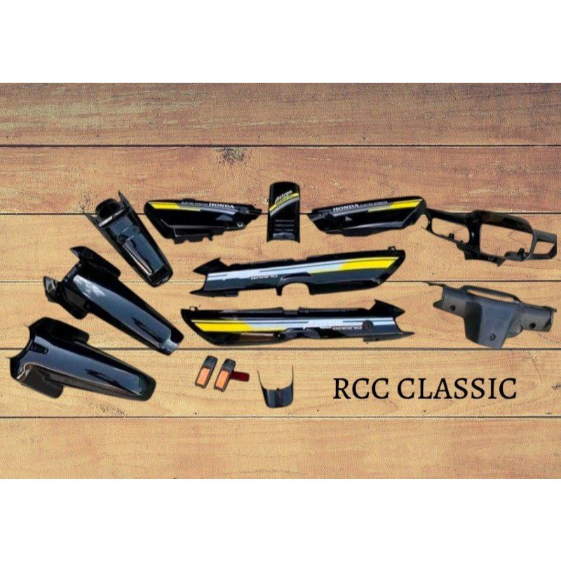 cover body fullset honda astrea grand bulus kuning silver