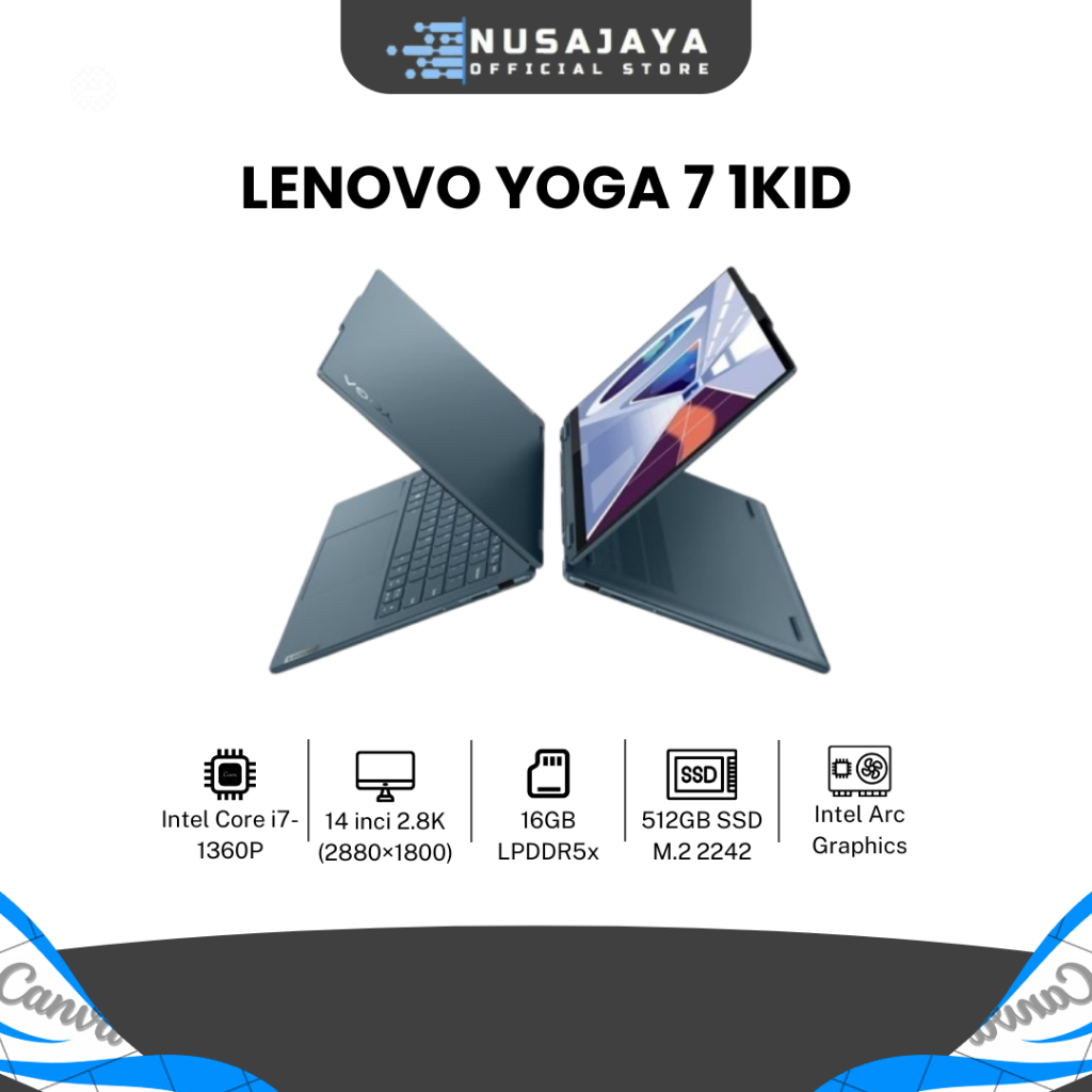 LENOVO YOGA 7-1KID I7 1360P 16GB SSD 1TB W11 14″ 2.8K OLED TOUCH FLIP