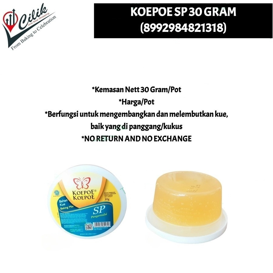 

kupu+koepoe+sp+30gram+bahan+kue+cake+emulsifier+pelembut+sifon+marmer