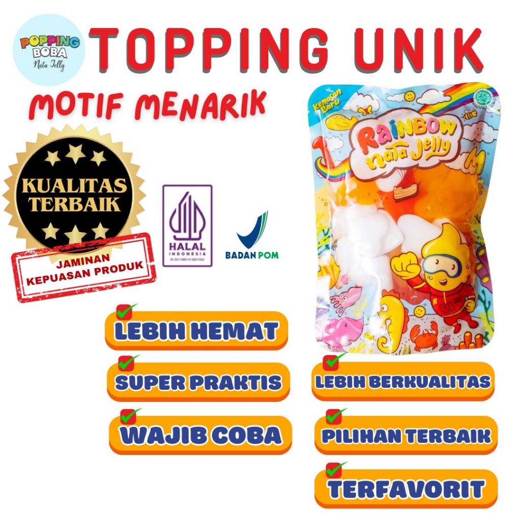 

Boba Bubble Tapiocapearl Cendol Selasih - Jelly Motif Love Untuk Topping Minuman Cocok untuk Semua Bubuk Minuman - Popping Boba Nata Jelly