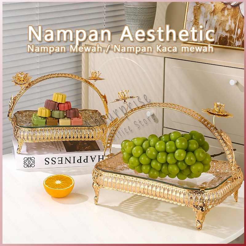 Nampan Aesthetic / Nampan Mewah / Nampan Kaca mewah