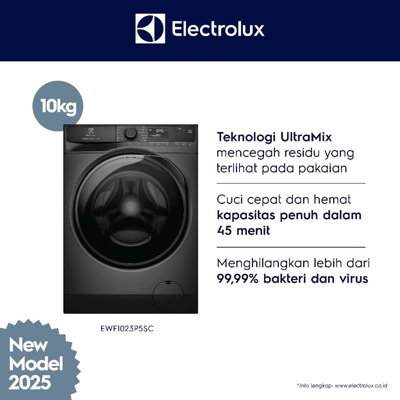 Mesin Cuci Front Load Electrolux EWF1023P5SC - 10Kg Perak Gelap