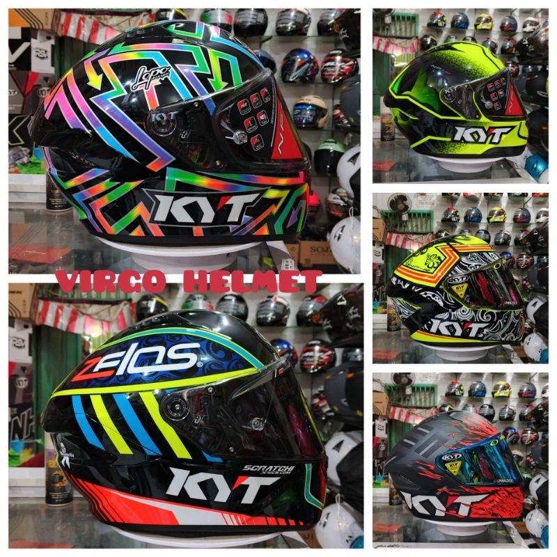 KYT HELM XAVI FORES 2021 BLUE RED YELLOW  DOUBLE VISOR KYT NFR ORIGINAL PROMO
