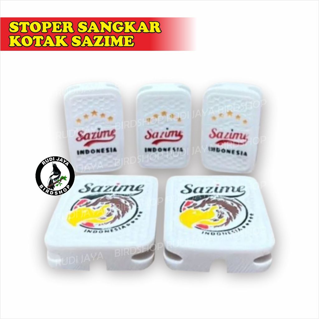STOPER SAZIME KACER SANGKAR KOTAK VARIASI FIBER PUTIH AKSESORIS KANDANG BURUNG DUDUKAN CEPUK