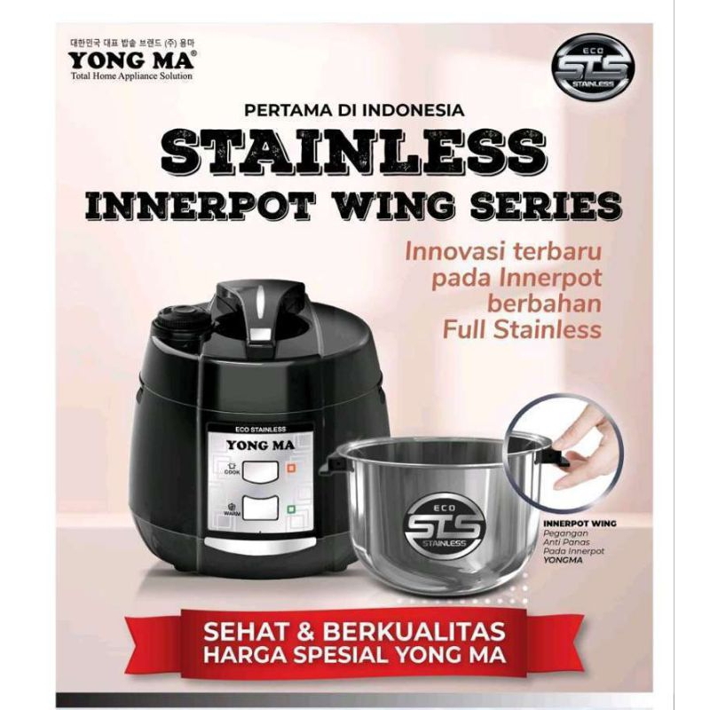 Yong Ma SMC 7073 Panci stainless Rice Cooker Yong Ma Garansi 1 Tahun