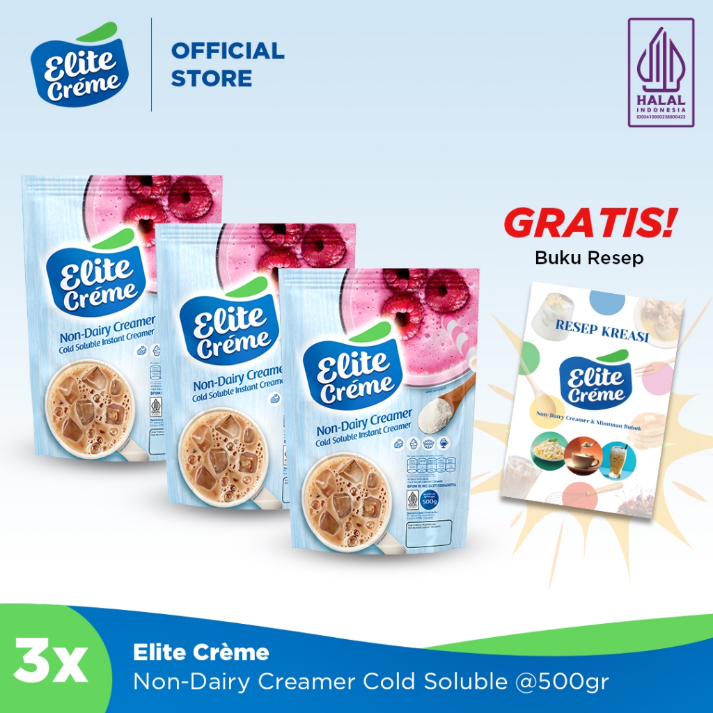 

Elite Creme Non Dairy Creamer Cold Soluble Instant Creamer 500gr x 3