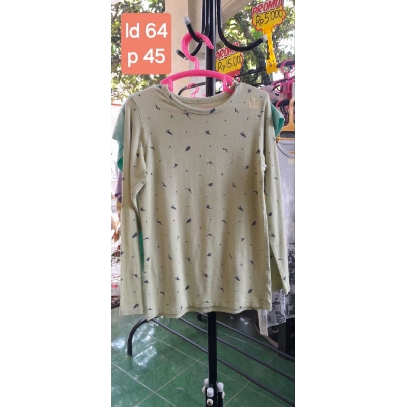 Preloved kaos anak lengan panjang hijau muda