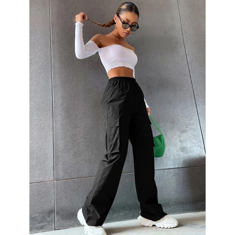 BAGAYA BAGGY PANTS CARGO Y2K,CELANA CARGO