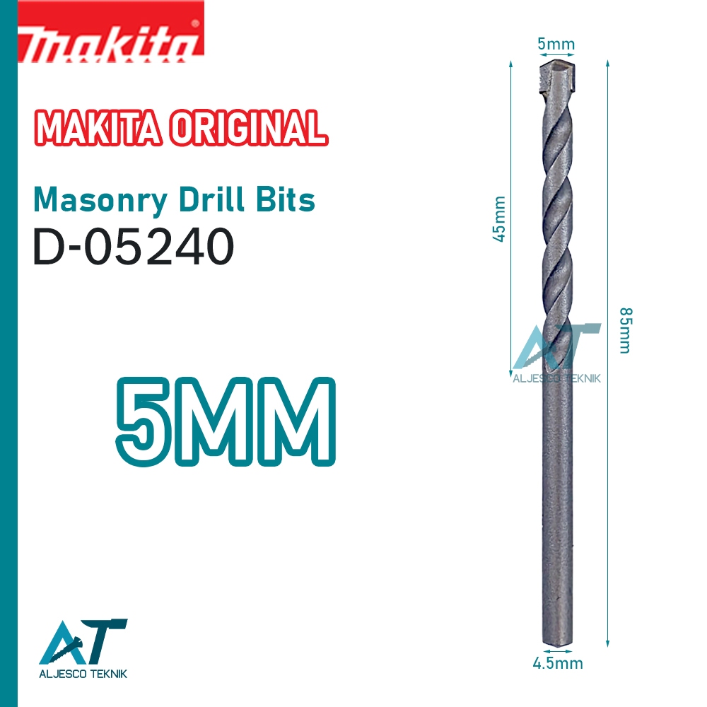 MAKITA ORIGINAL MATA BOR TEMBOK BETON 5MM 5 MM – MASONRY DRILL BITS