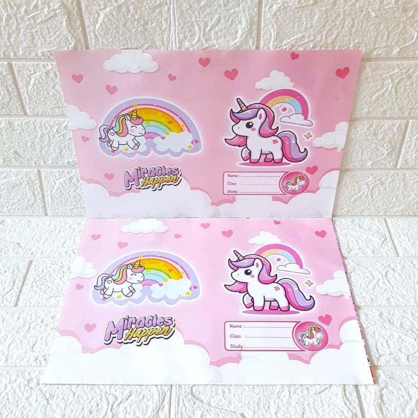 

(ISI 20 LEMBAR) Sampul Buku UNICORN BAHAN TEBAL/ Sampul Fancy karakter (Ukuran Kwarto / Ukuran Sidu)