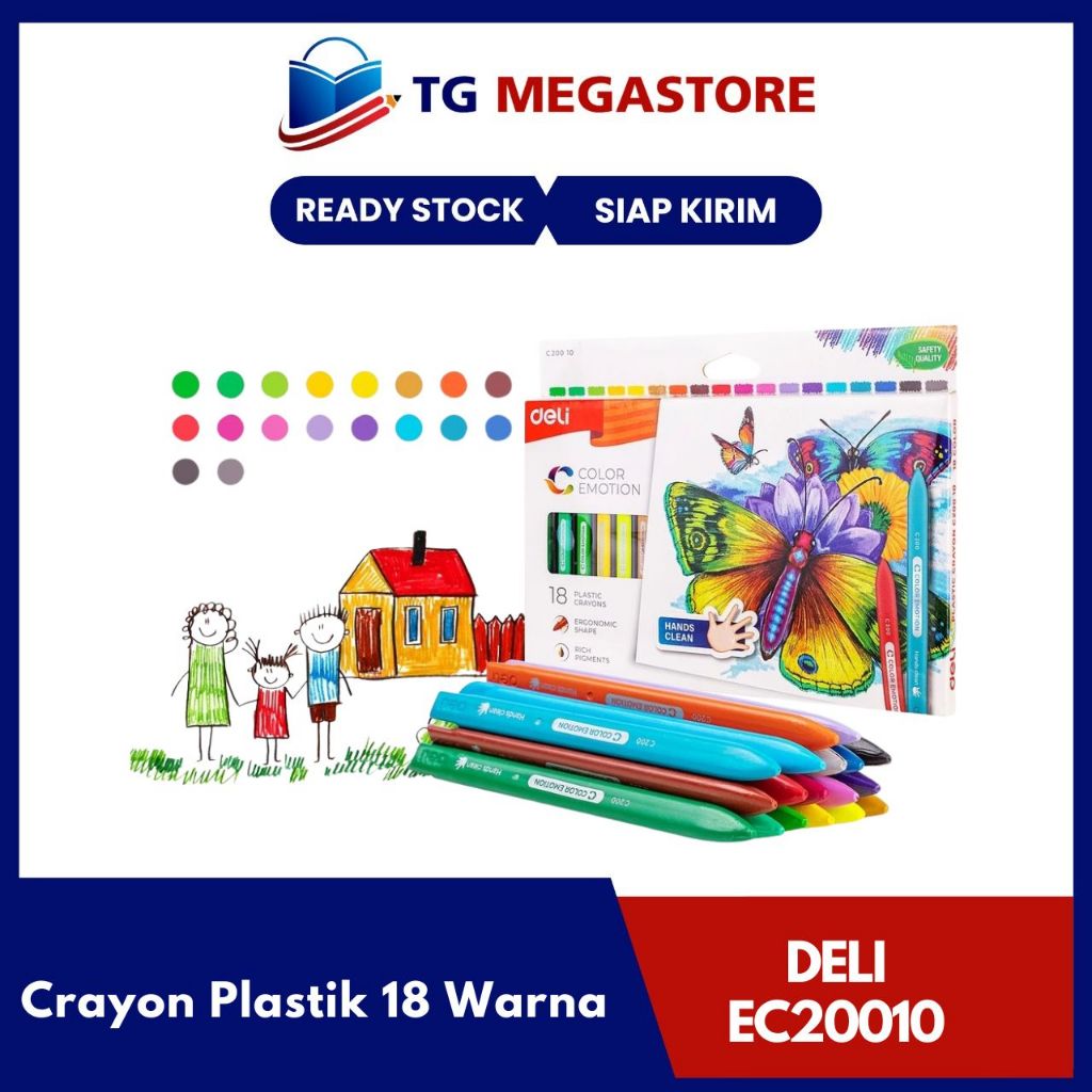 

Crayon Plastik DELI Color Emotion 18 Warna - EC20010