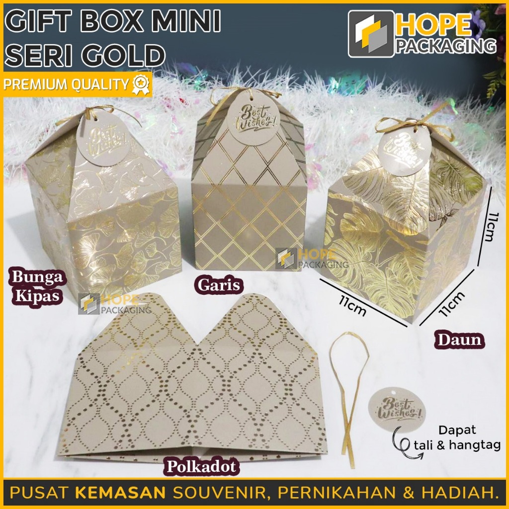 Kotak Mini Gift Seri Gold / Box Bingkisan / Goodie Bag Gold / Box Hampers