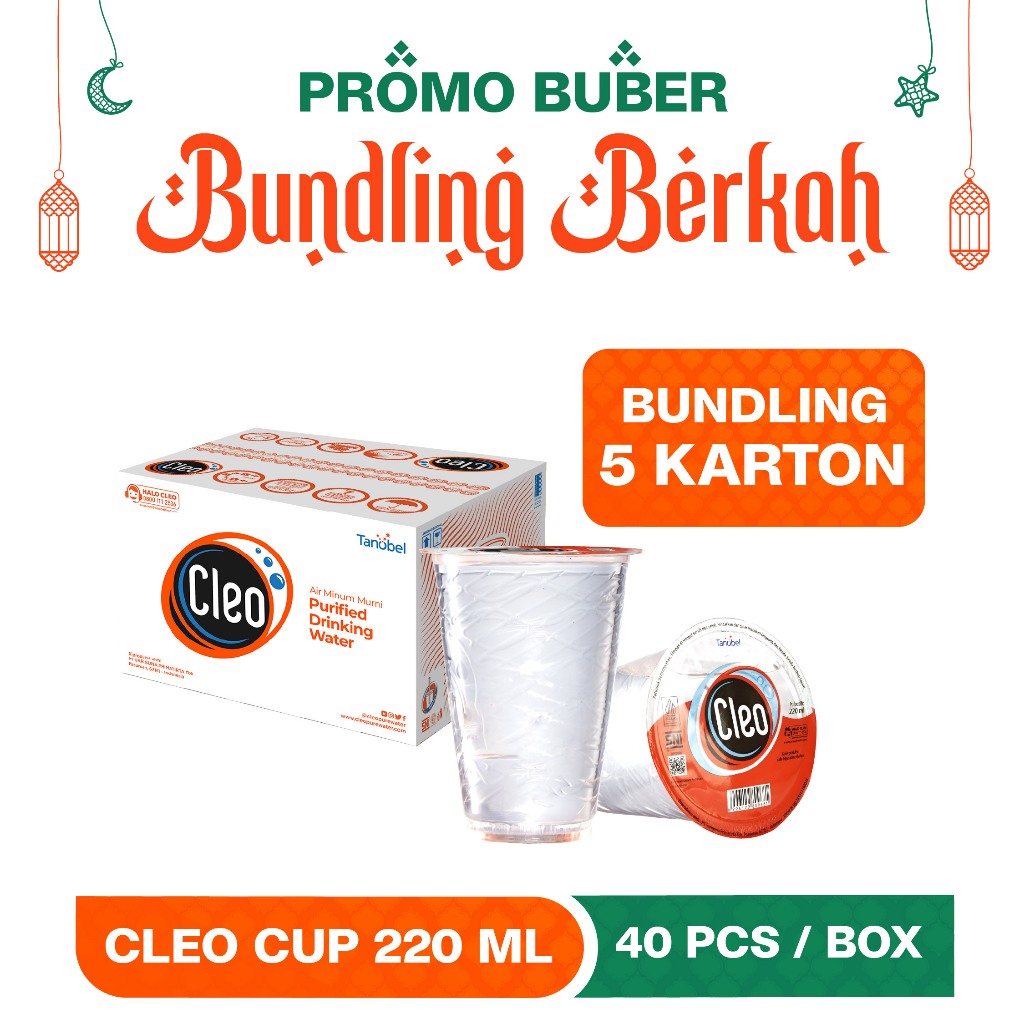 

Cleo Air Murni Cup 220 40 pcs - Bundling Hemat 6 Karton