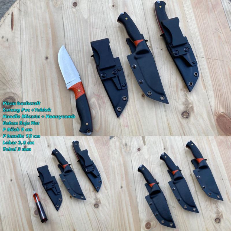 Baja HSS | Pisau Bushcraft Sarung Pvc Teclok