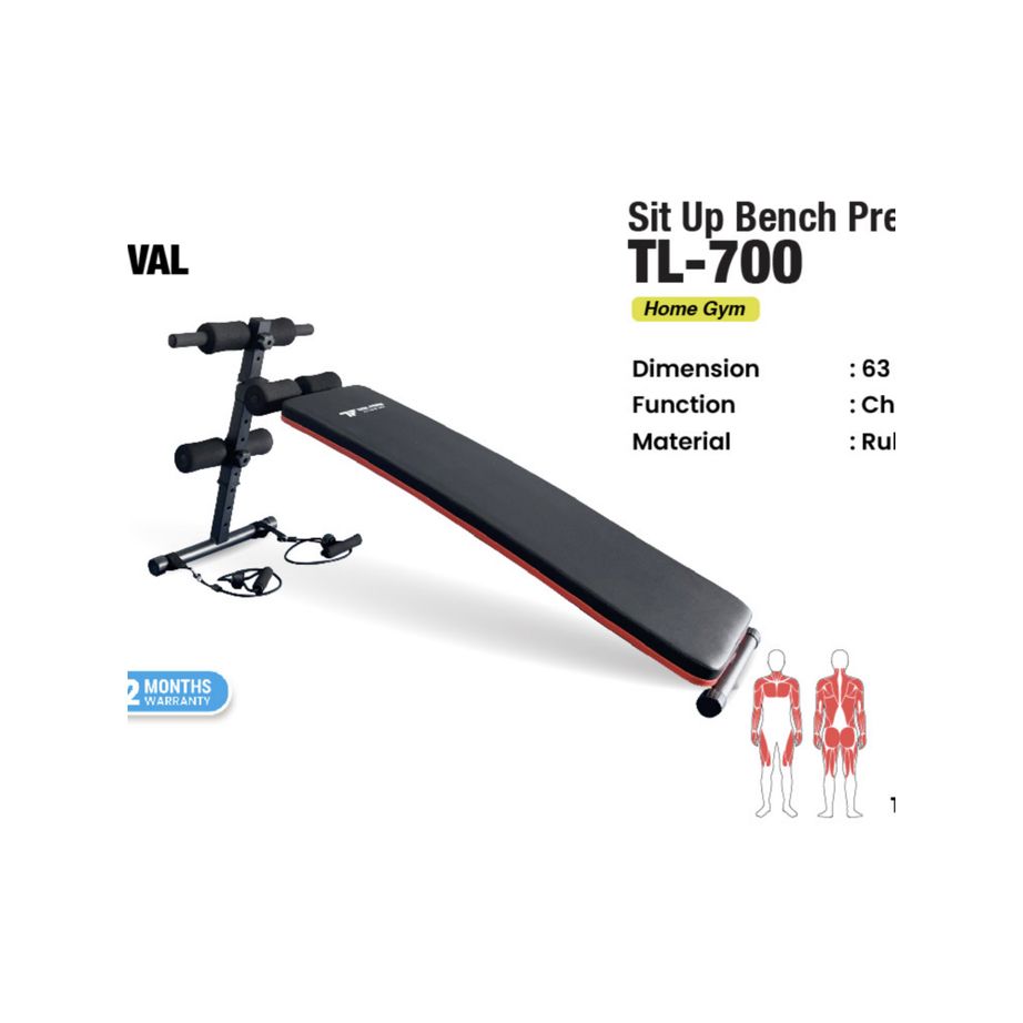 Total Fitness Home Gym Sit Up Bench Multi-Fungsi TL-700