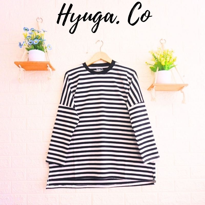 Kaos Stripe Oversize Hijab Tangan Panjang Wanita | kaos oversize stripe wanitakaos oversize wanita s