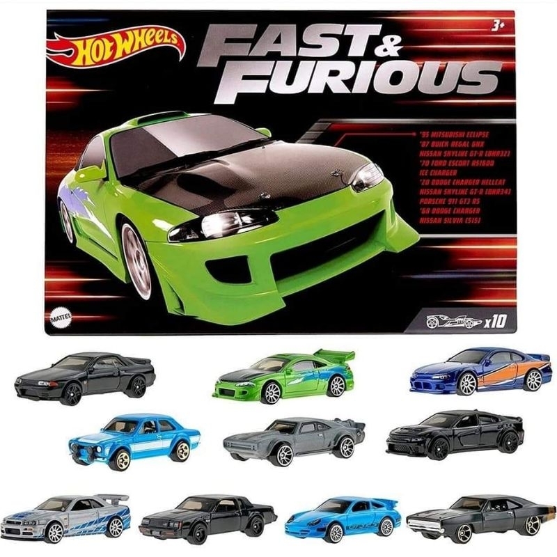 Hot Wheels (LOOSE) Fast and Furious 10 Gift Pack Skyline bnr34 mitsubishi eclipse FNF bnr32 dodge ch
