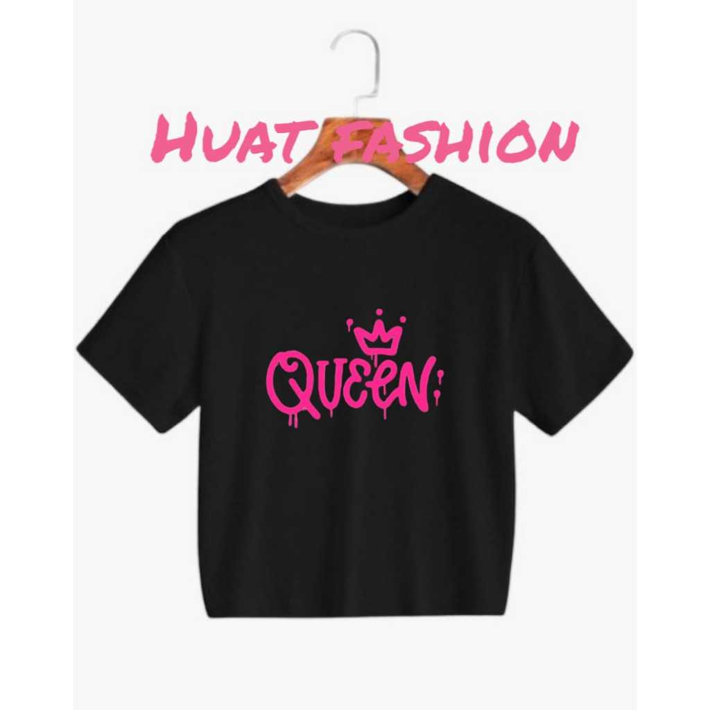 Baju Kaos Crop Top Oversize Wanita Masa Terkini Gambar Queen