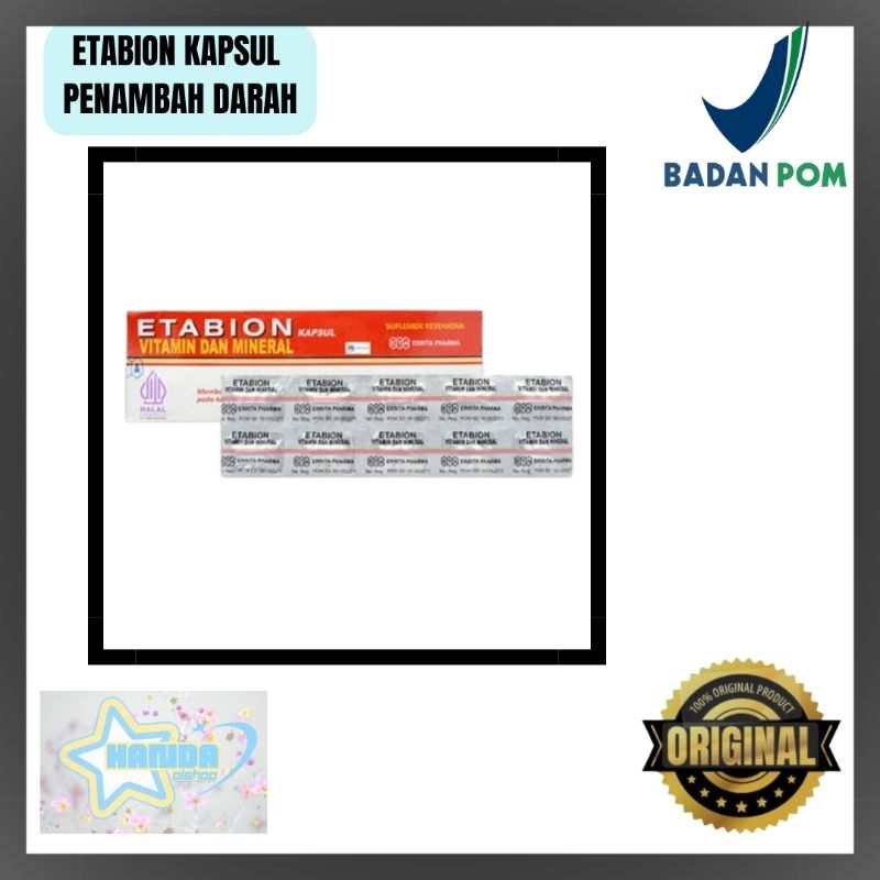 Etabion Kapsul Penambah Darah Etabion Vitamin Dan Mineral 1 bok