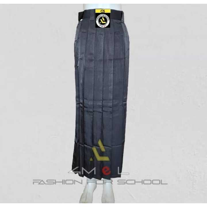 ROK REMPEL SEKOLAH HITAM ROK KERJA HITAM BAHAN HIGH TWIST LICIN
