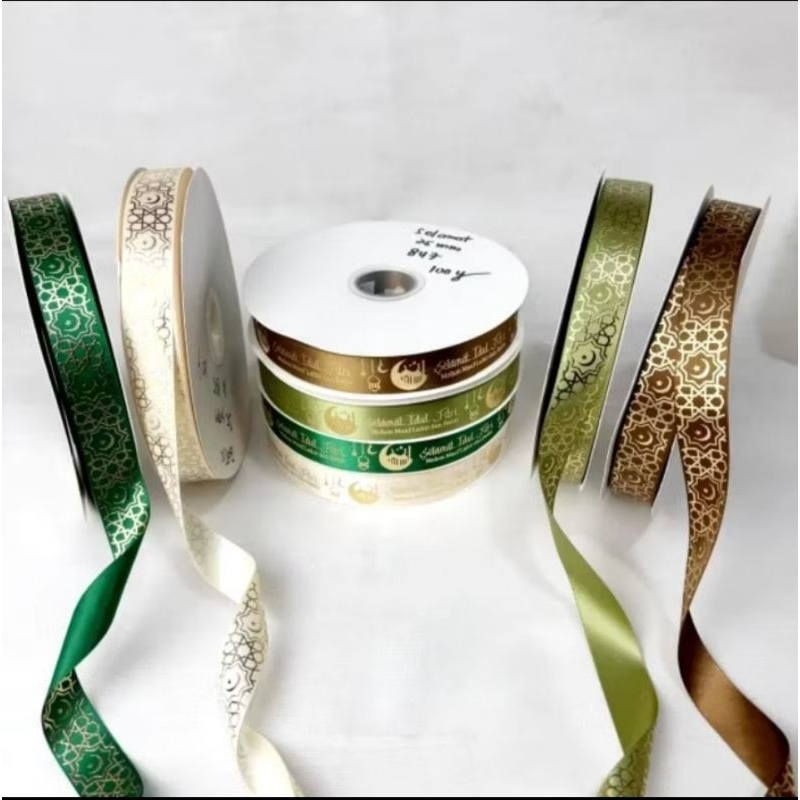

Pita IDUL FITRI Eceran Premium Double Satin Lebar 2,5 cm Ecer 1 Meter | Pita Lebaran | Pita Ecer Meter