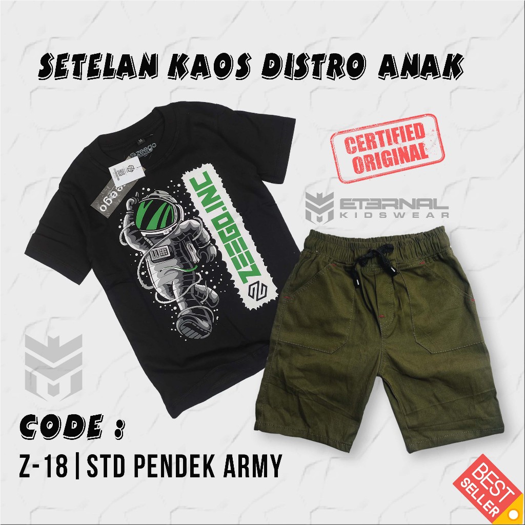 Setelan Kaos Anak Laki Laki / Setelan Kaos Distro dan Celana Pendek Motif Keren Bahan Baby Canvas