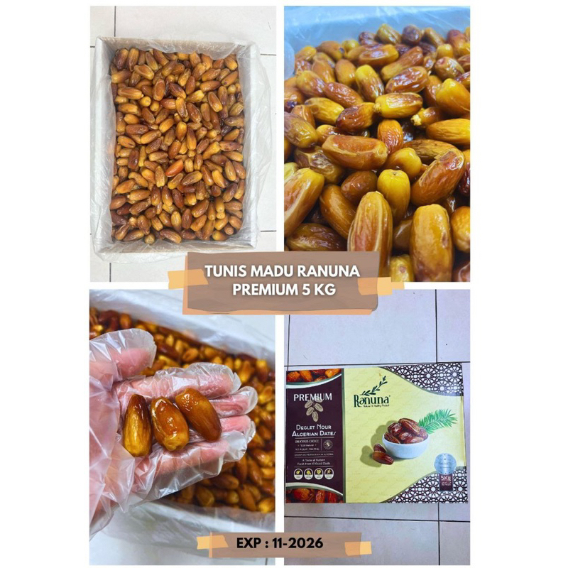 

Kurma Tunisia Madu Premium 5 kg / Kurma tunis madu premium dus random