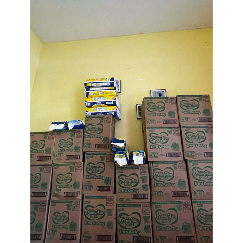 PROMO !! 1 KARTON MamyPoko Pampers Extra Kering Size S38/M32/L28/XL26 Murah Poll