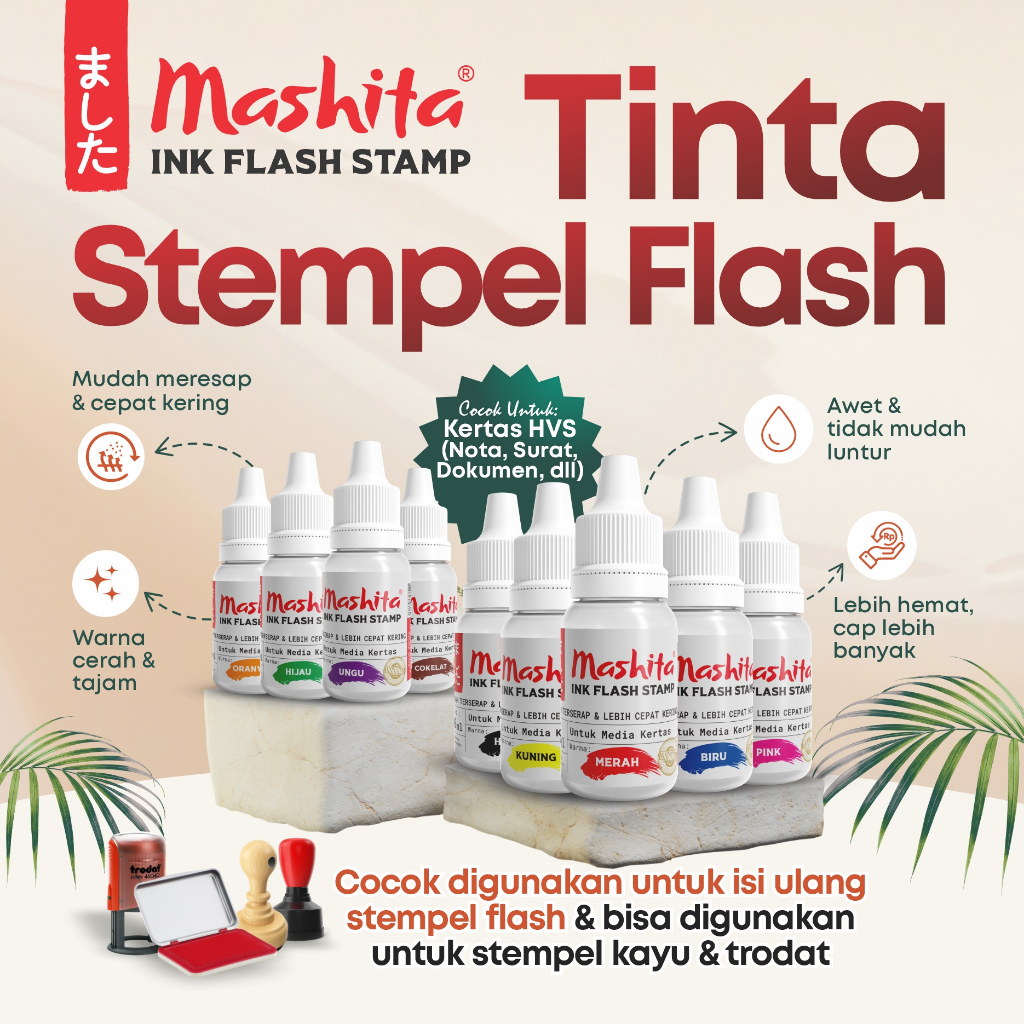 

Tinta Refill Stempel Flash 10ML / Tinta Stempel Waterproof Premium High Quality