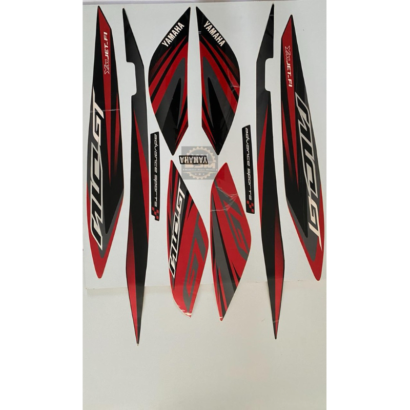 Stiker Striping Mio GT Hitam Merah 2014 2015 Berkualitas
