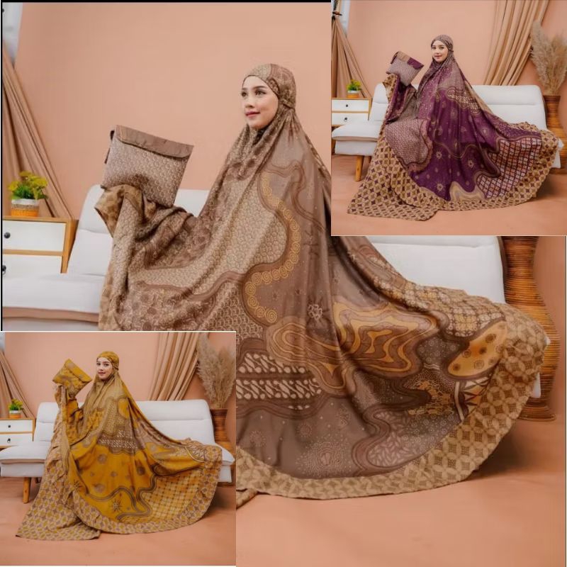 PROMO PAKET HEMAT 3 PCS mukenah terusan dewasa rayon bali premium mukenah jumbo mukena batik pekalon
