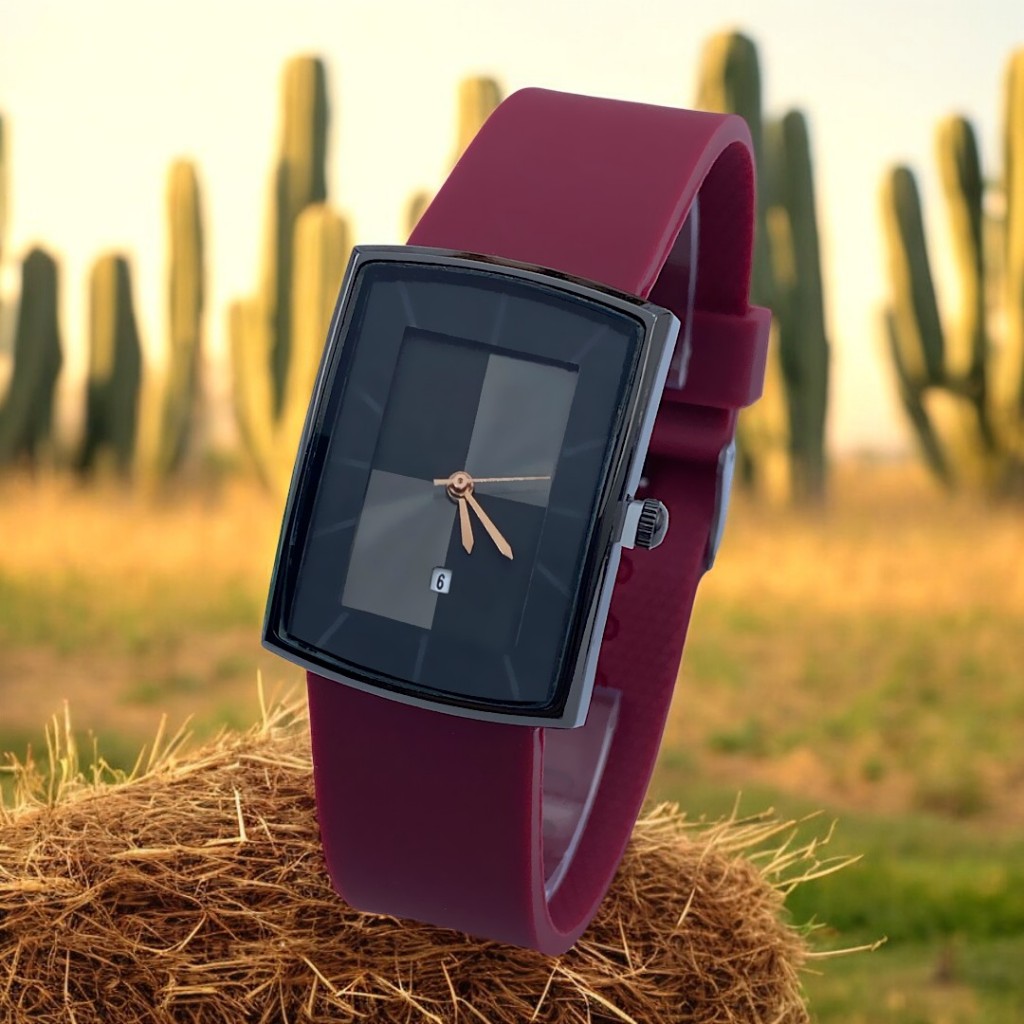 Jam Tangan Wanita Korea Anak Perempuan Cewek Tanggal Aktif Strap Rubber H&P 827