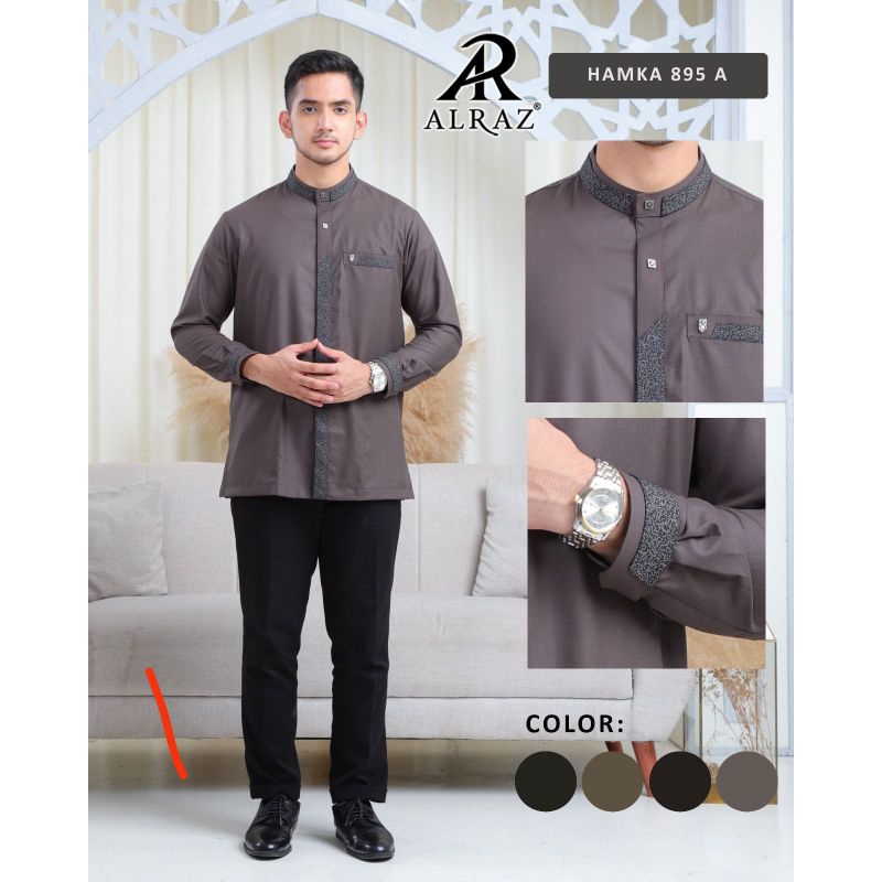 koko alraz tngan panjang lengan manset/baju koko alraz katun manset